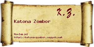 Katona Zombor névjegykártya
